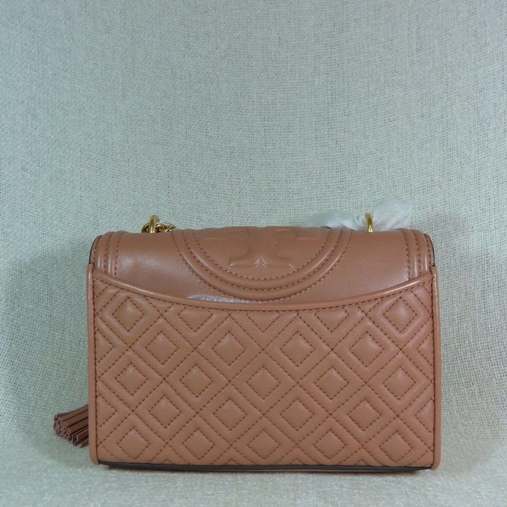 Tory Burch Fleming Coral Sunset Pink Small Convertible Shoulder/Crossbody Bag - Picture 7 of 16